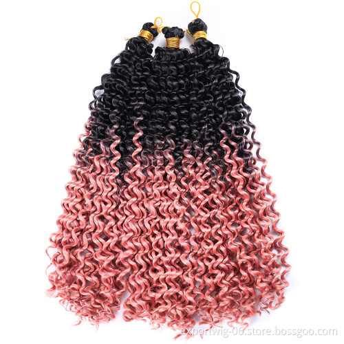 Water Wave Curly Synthetic Crochet Braiding Hair Extension Wholesale Pre Looped Hot Sell Passion Twist Hair For Afro Black Women